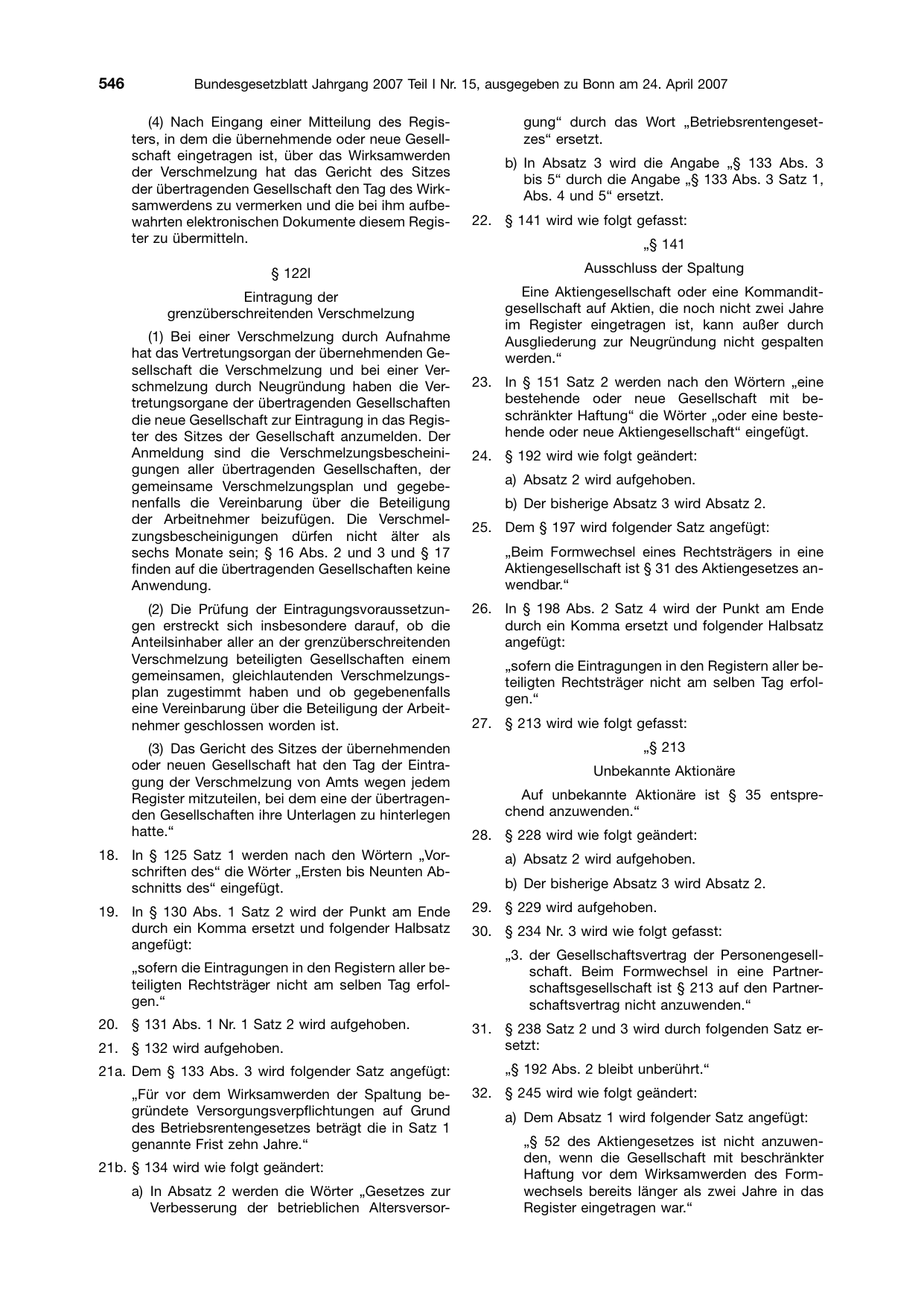 BGBl. 2007, Seite 546 — Originalseite als Abbildung