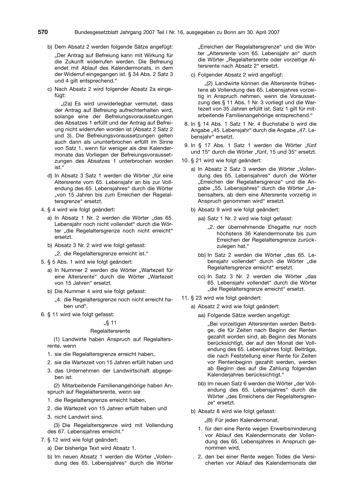 BGBl. 2007, Seite 570 — Originalseite als Abbildung
