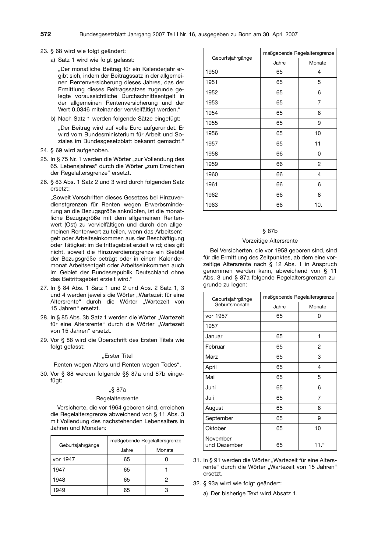 BGBl. 2007, Seite 572 — Originalseite als Abbildung