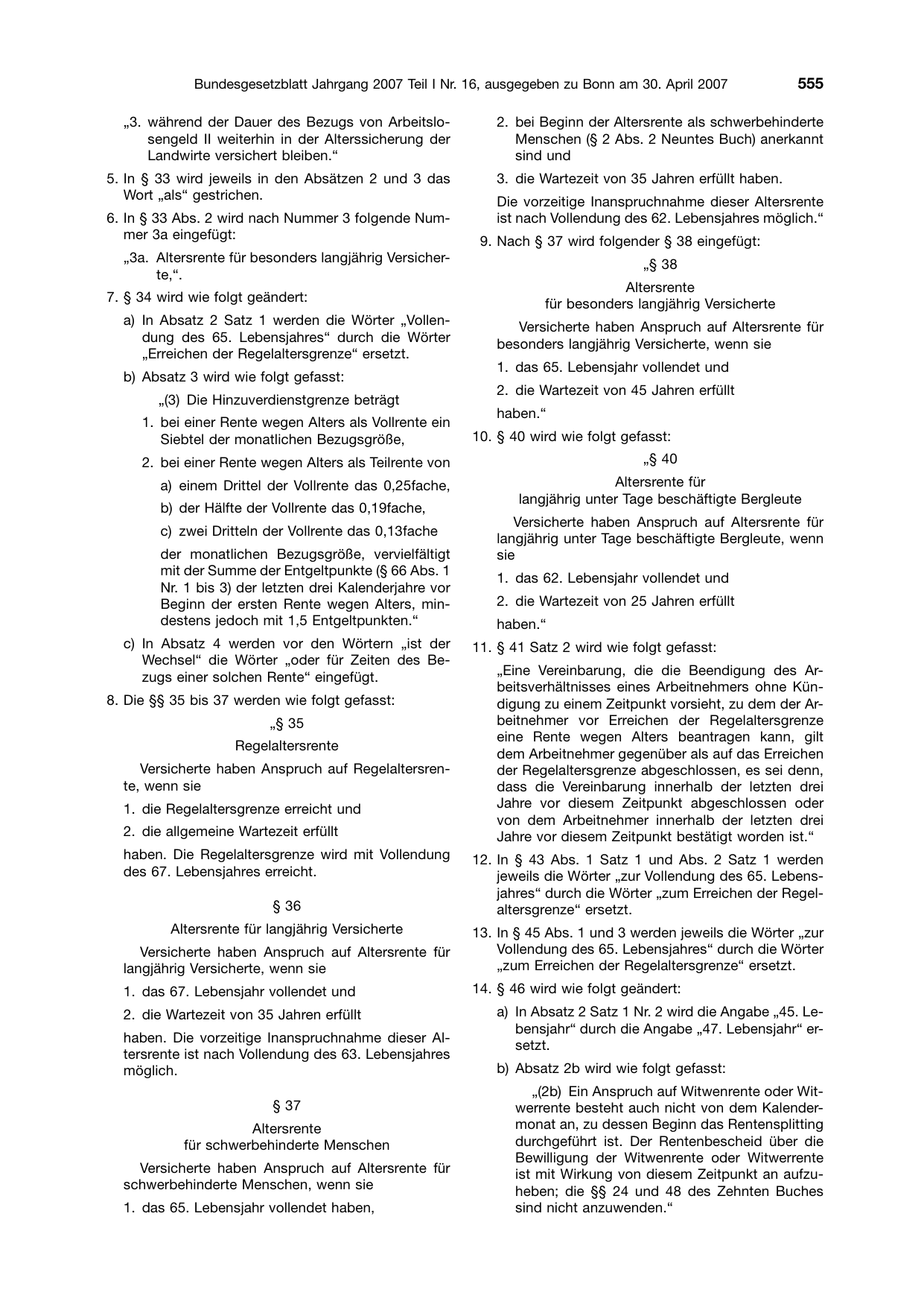 BGBl. 2007, Seite 555 — Originalseite als Abbildung