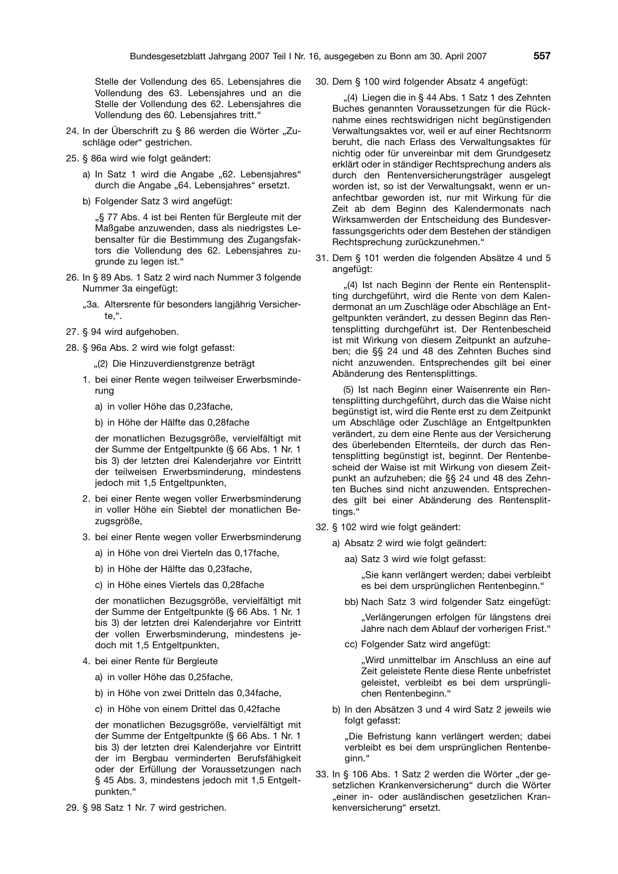 BGBl. 2007, Seite 557 — Originalseite als Abbildung