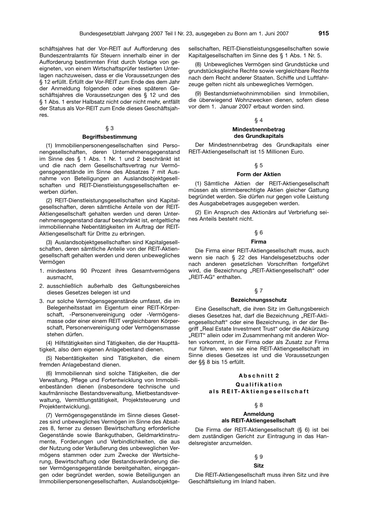 BGBl. 2007, Seite 915 — Originalseite als Abbildung