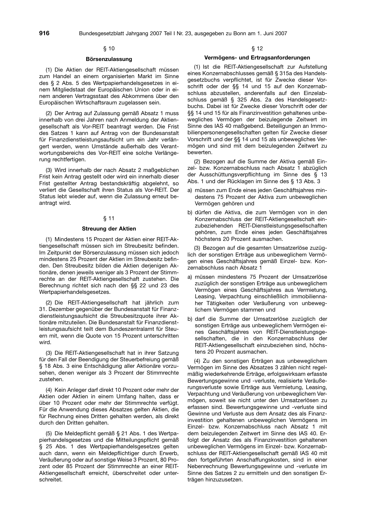 BGBl. 2007, Seite 916 — Originalseite als Abbildung