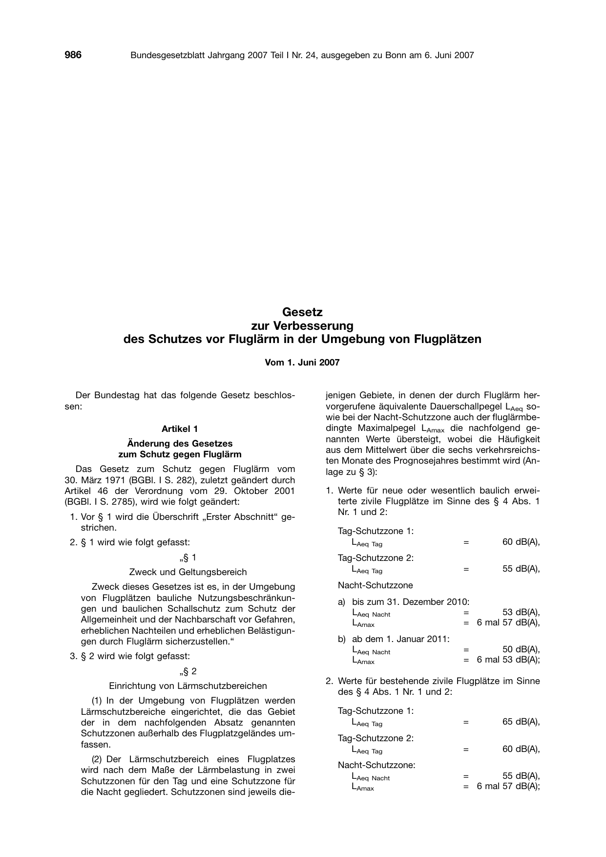 BGBl. 2007, Seite 986 — Originalseite als Abbildung