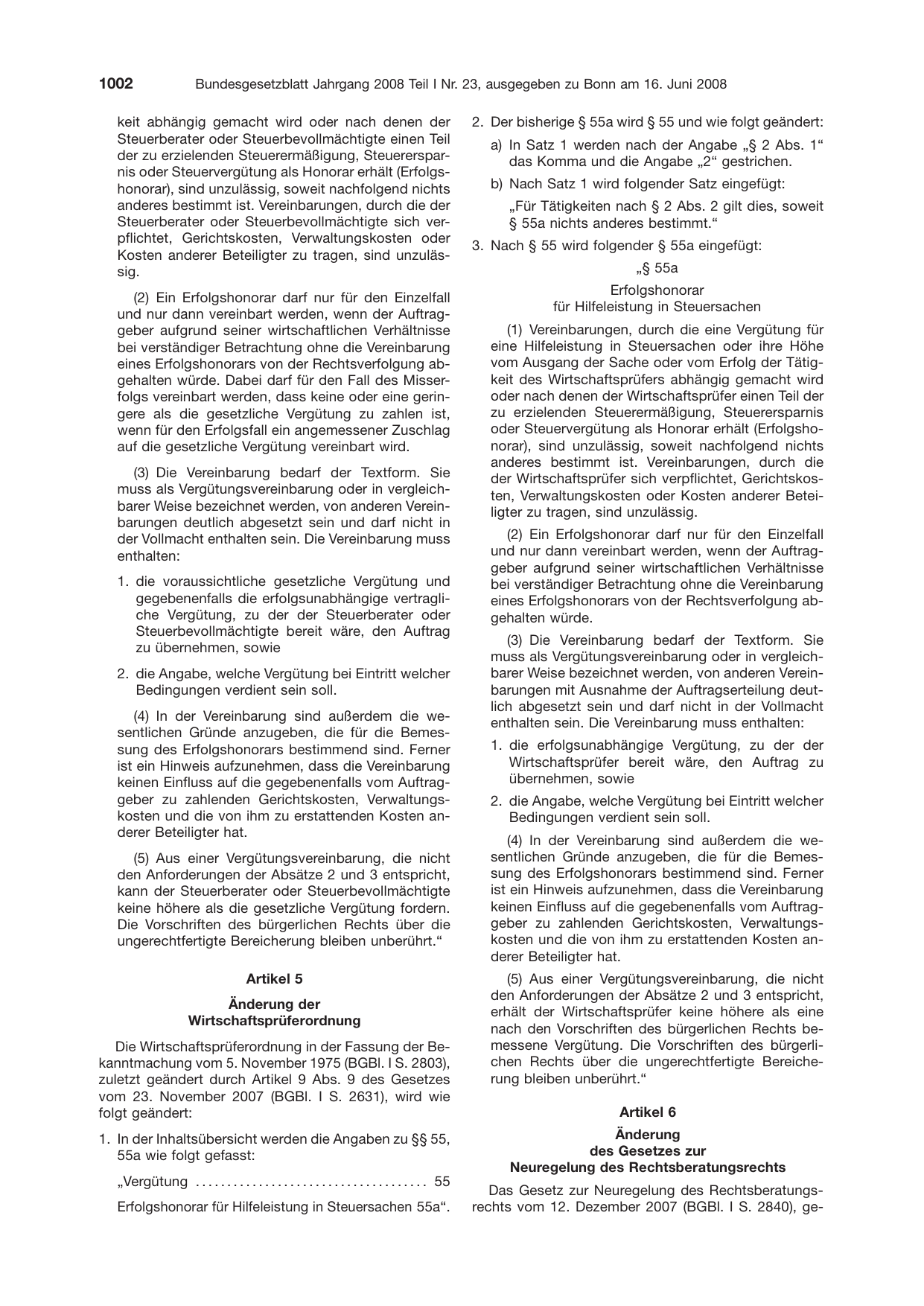 BGBl. 2008, Seite 1002 — Originalseite als Abbildung