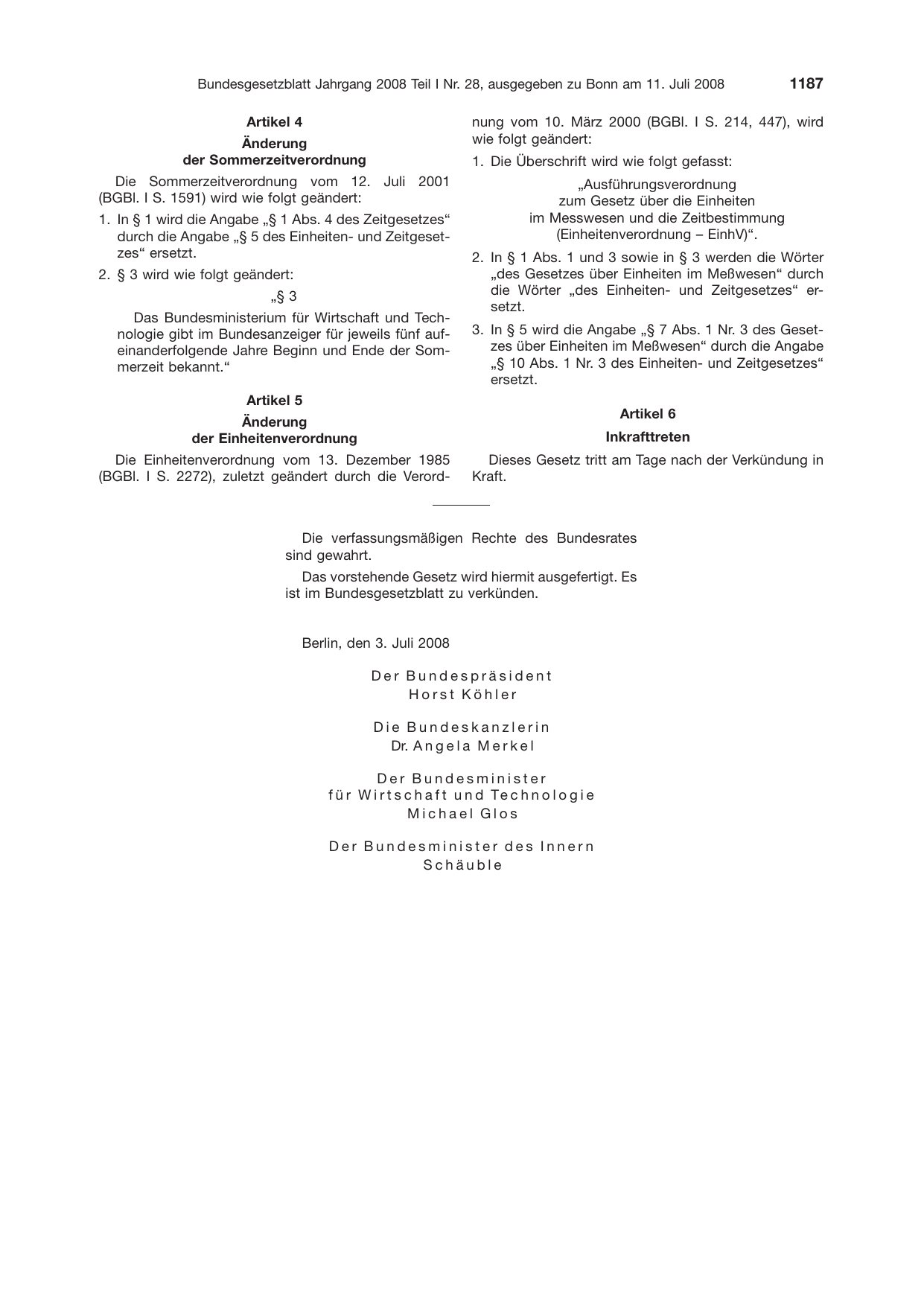 BGBl. 2008, Seite 1187 — Originalseite als Abbildung