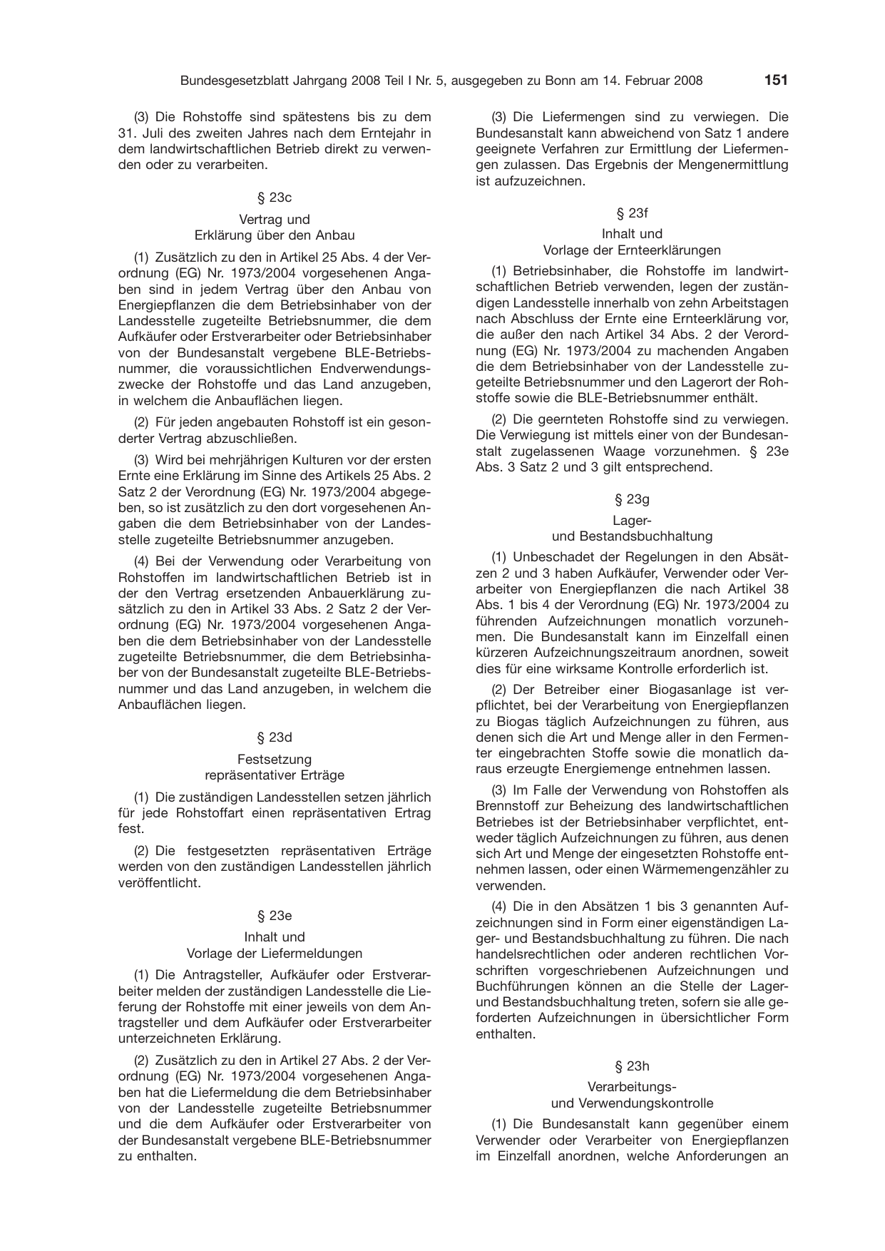 BGBl. 2008, Seite 151 — Originalseite als Abbildung