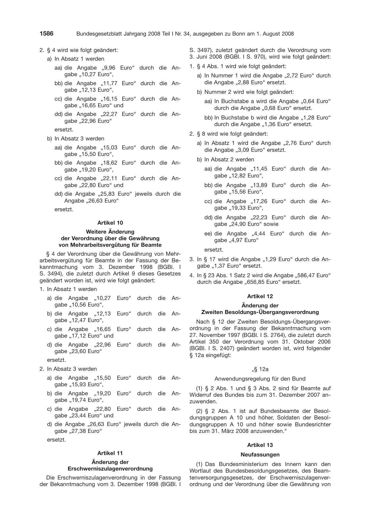 BGBl. 2008, Seite 1586 — Originalseite als Abbildung