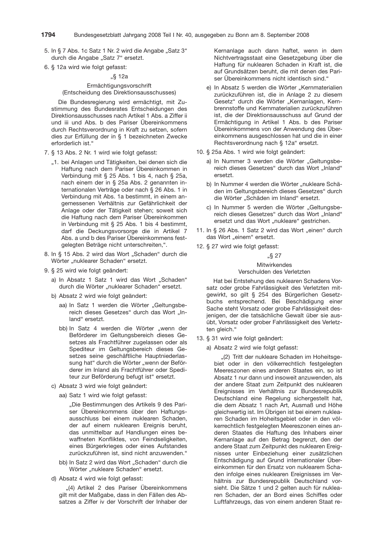 BGBl. 2008, Seite 1794 — Originalseite als Abbildung