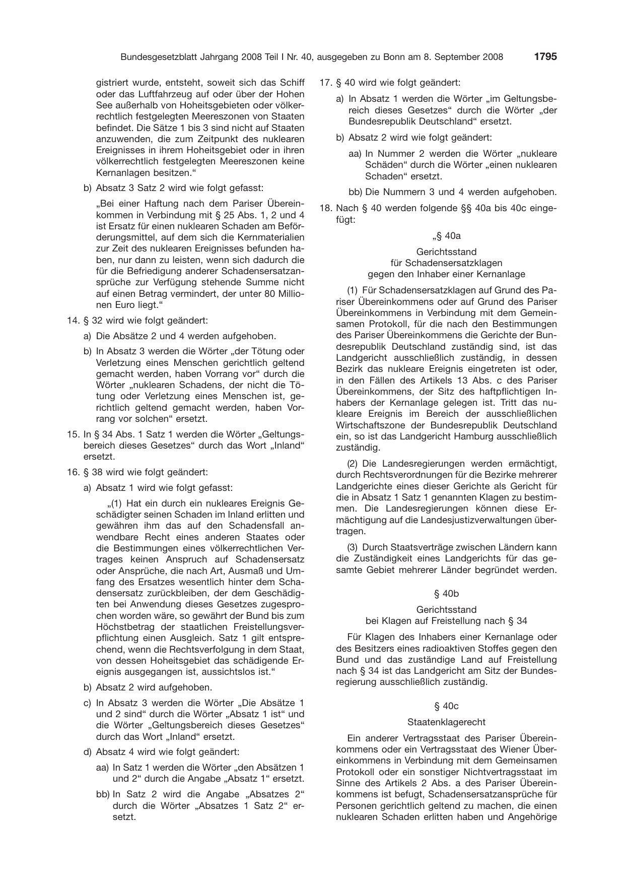 BGBl. 2008, Seite 1795 — Originalseite als Abbildung