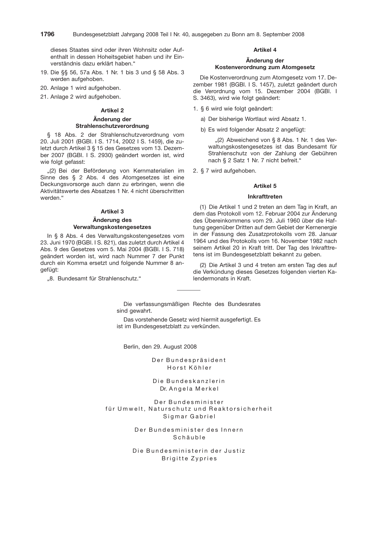 BGBl. 2008, Seite 1796 — Originalseite als Abbildung