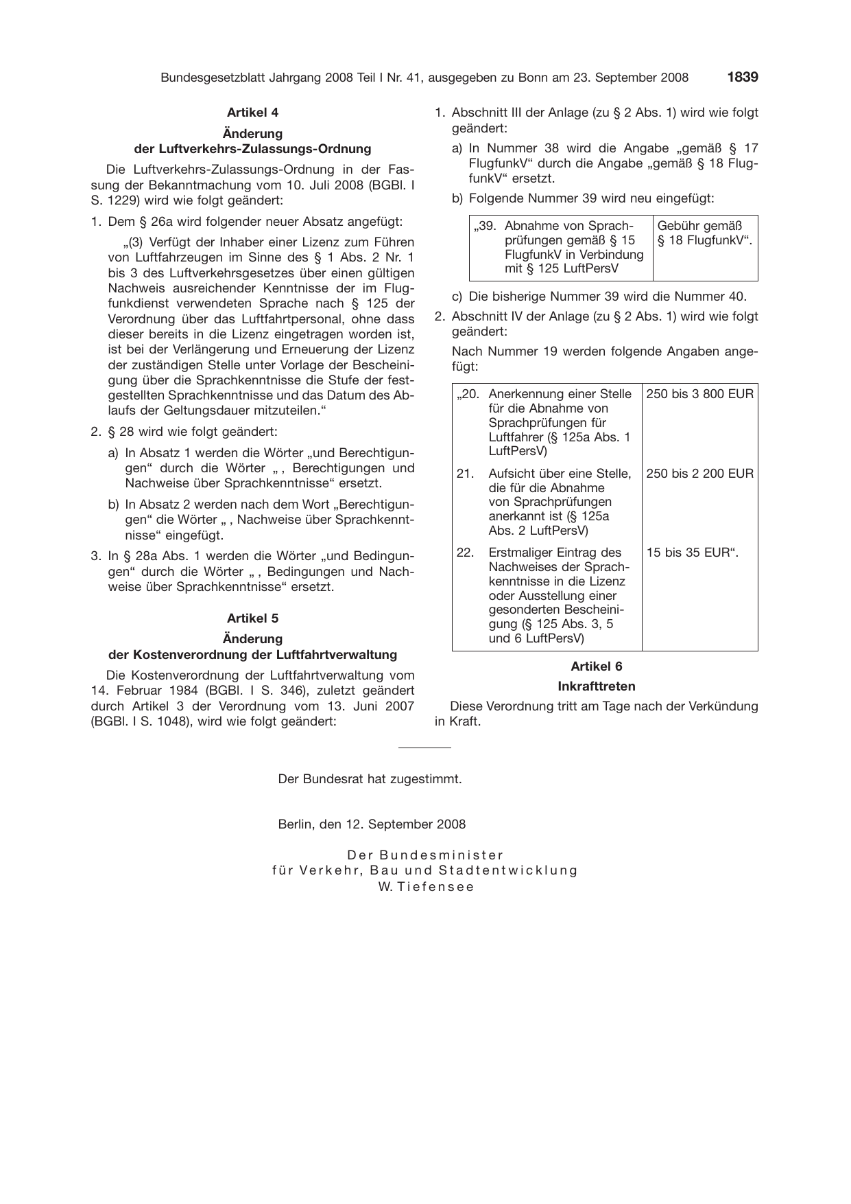 BGBl. 2008, Seite 1839 — Originalseite als Abbildung