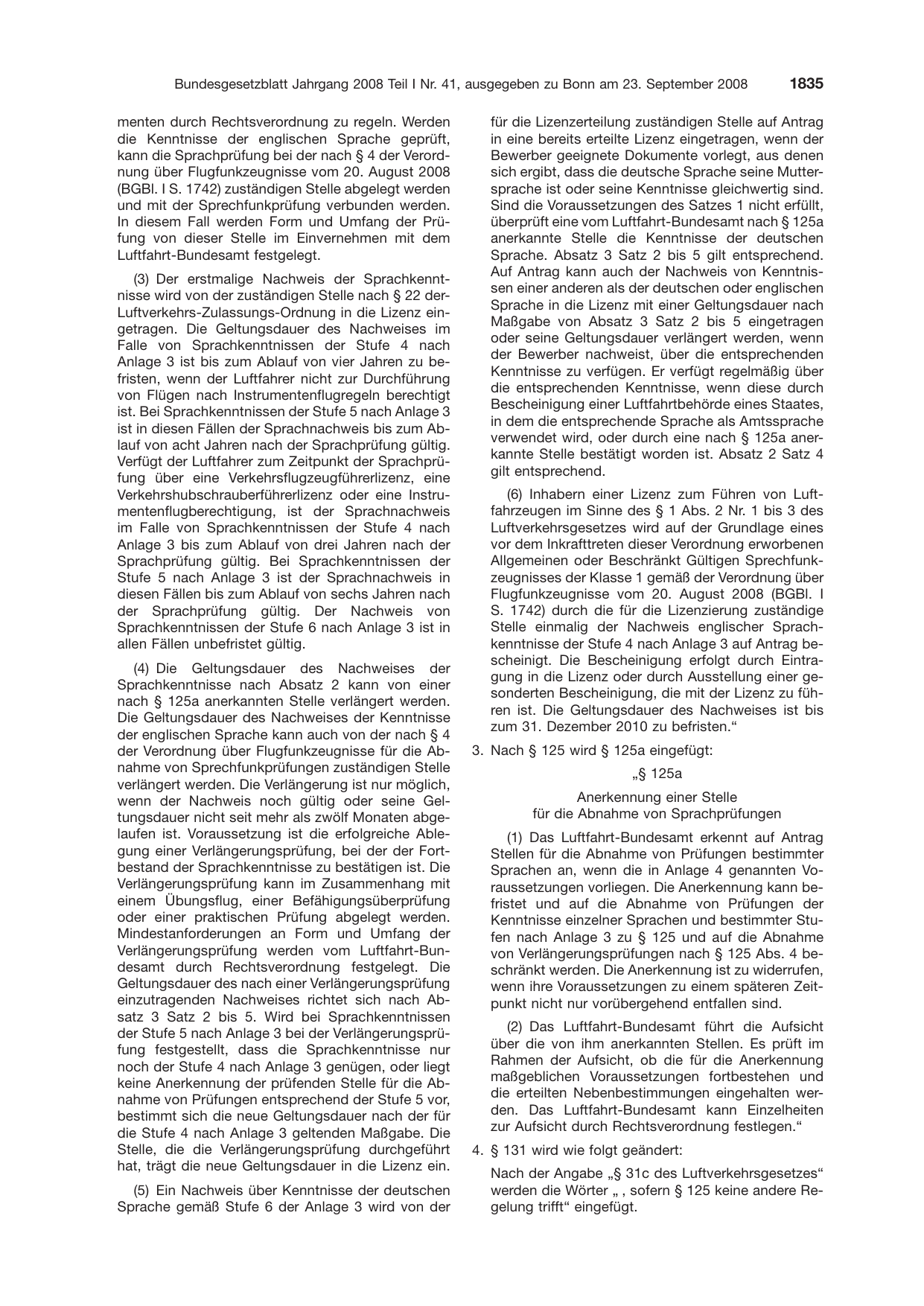 BGBl. 2008, Seite 1835 — Originalseite als Abbildung
