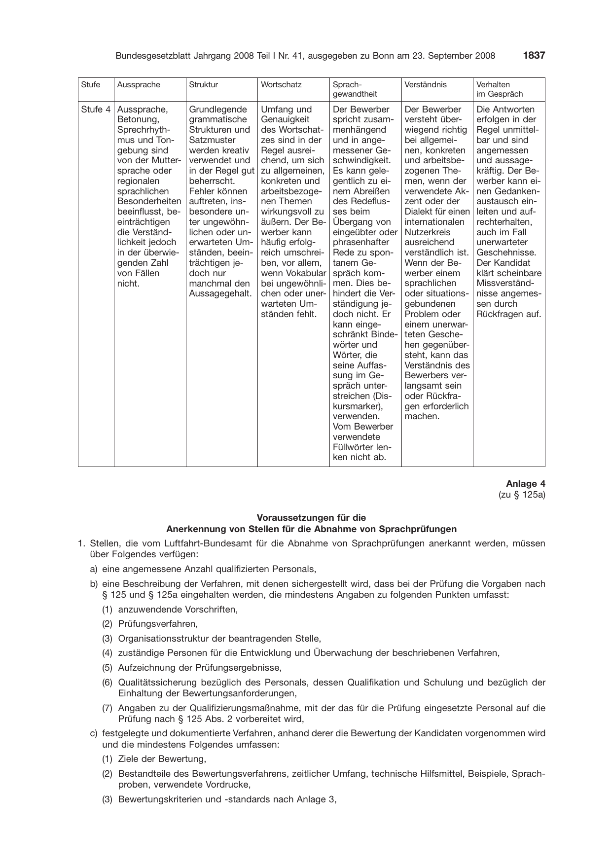 BGBl. 2008, Seite 1837 — Originalseite als Abbildung