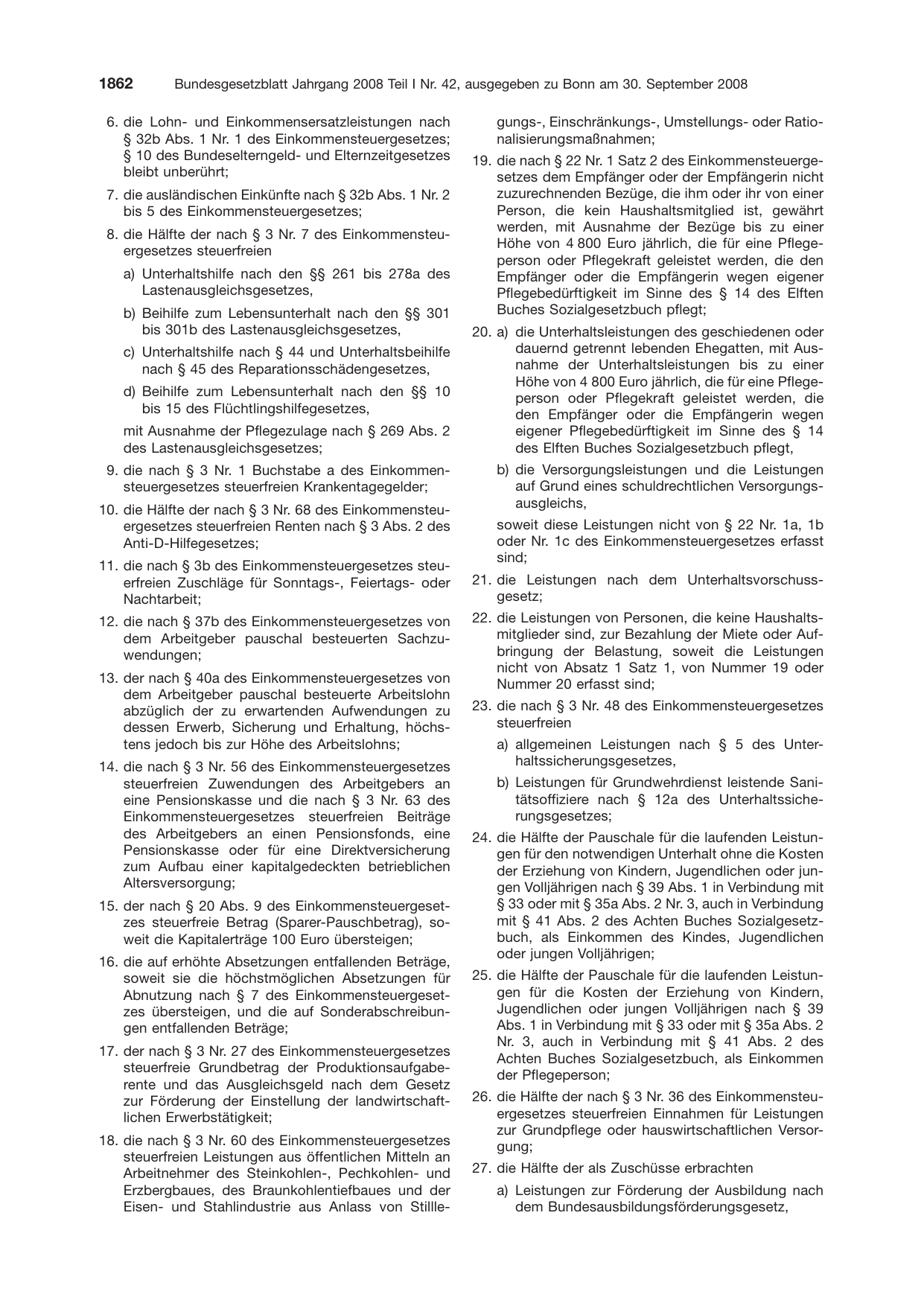 BGBl. 2008, Seite 1862 — Originalseite als Abbildung