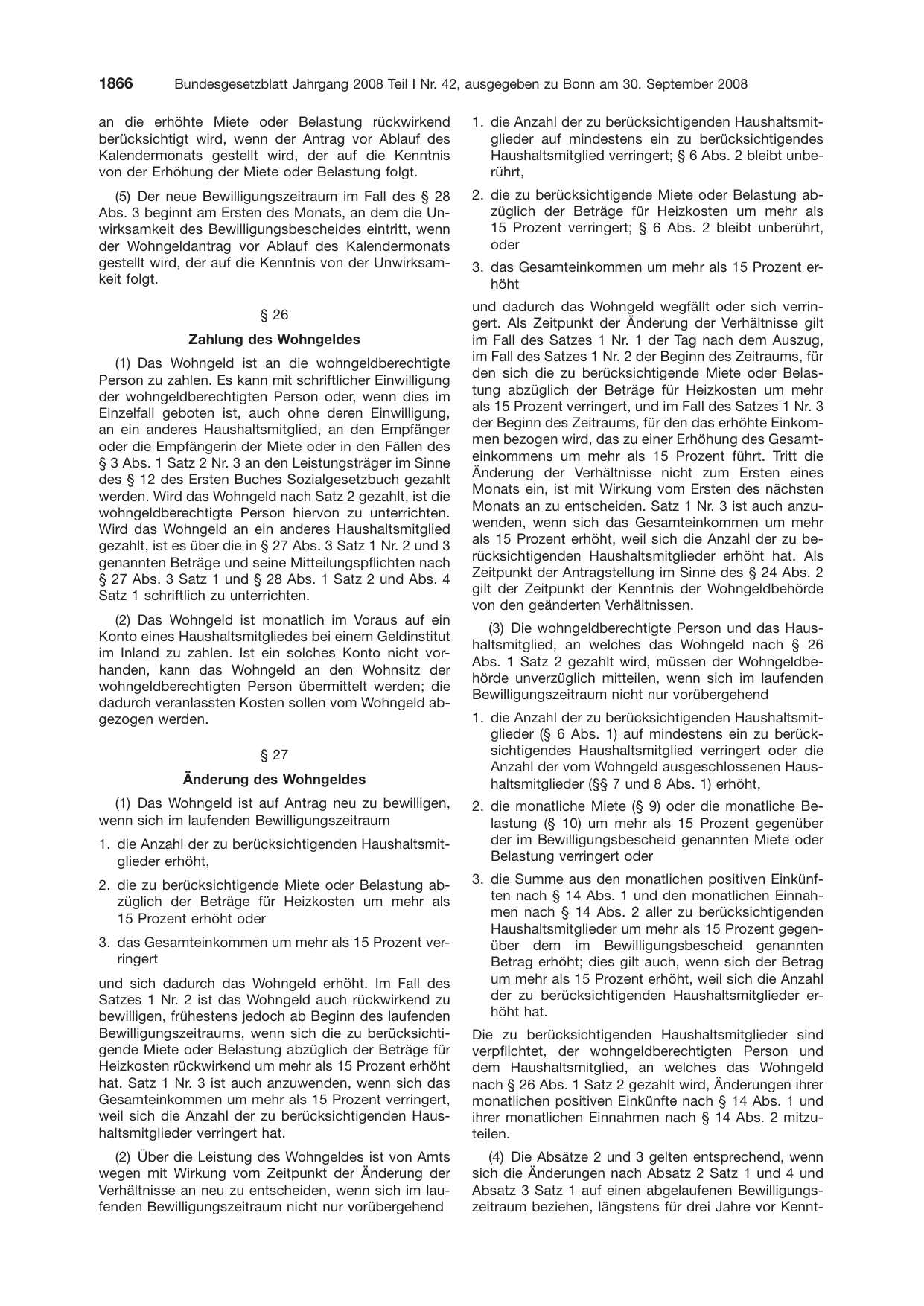 BGBl. 2008, Seite 1866 — Originalseite als Abbildung