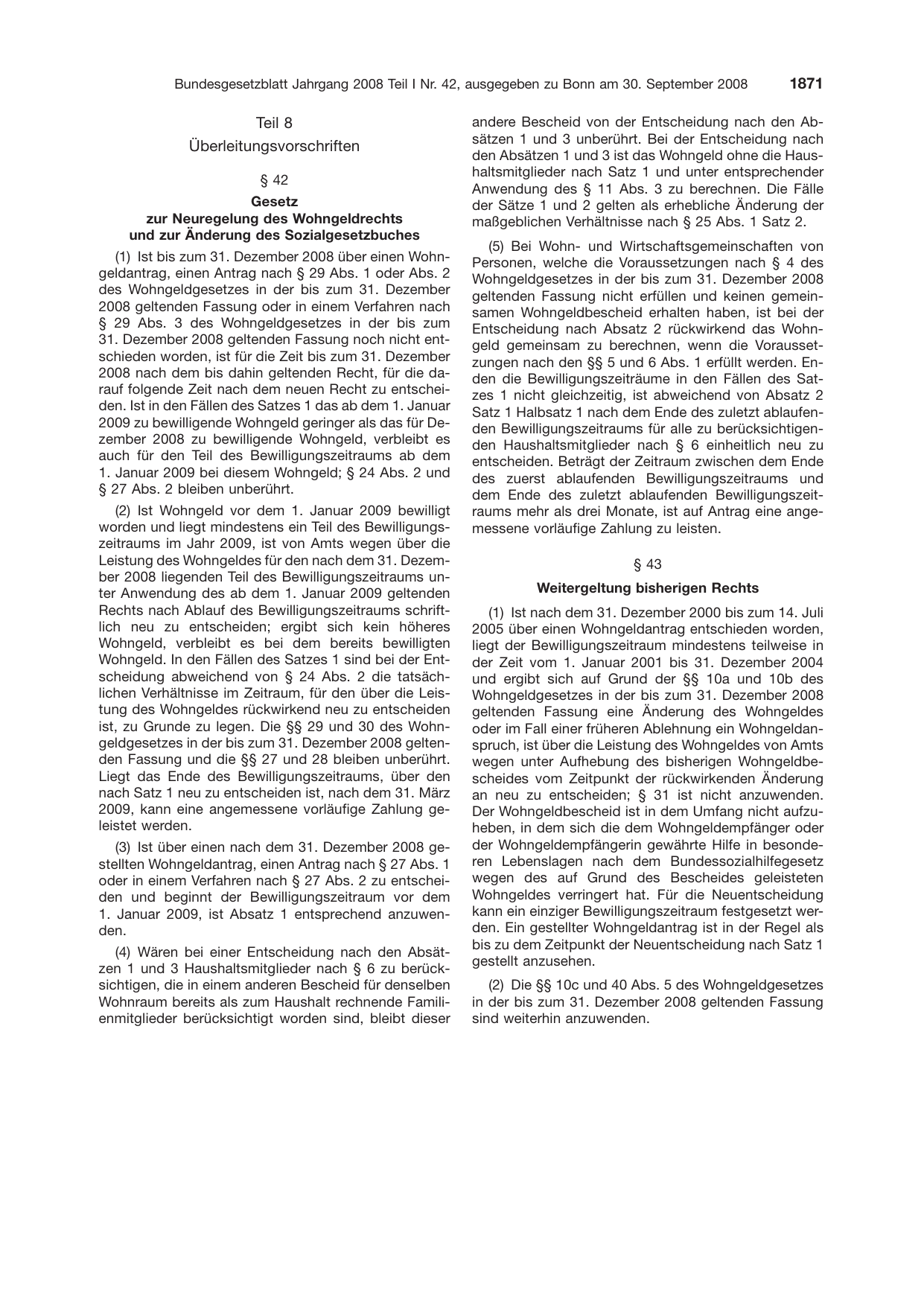 BGBl. 2008, Seite 1871 — Originalseite als Abbildung