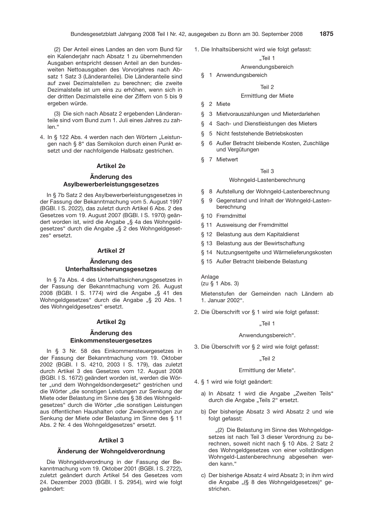 BGBl. 2008, Seite 1875 — Originalseite als Abbildung