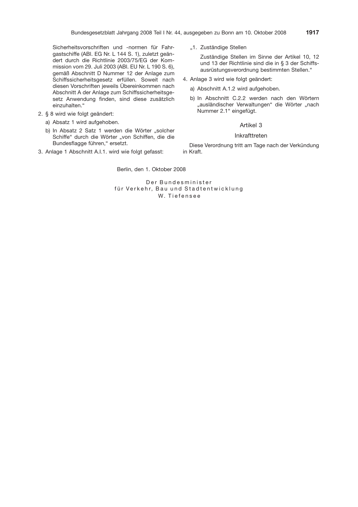 BGBl. 2008, Seite 1917 — Originalseite als Abbildung