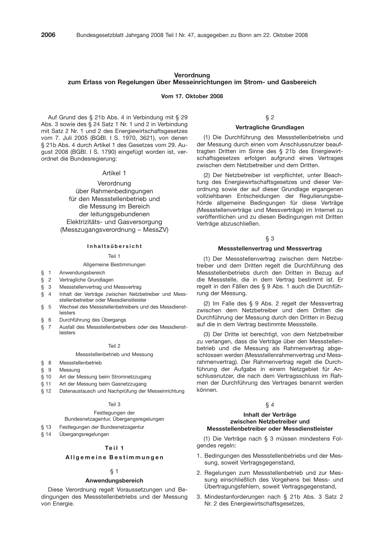 BGBl. 2008, Seite 2006 — Originalseite als Abbildung