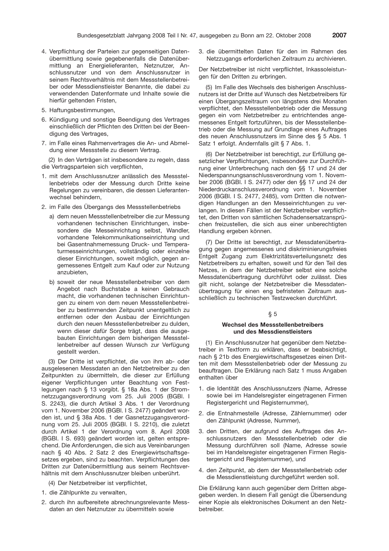 BGBl. 2008, Seite 2007 — Originalseite als Abbildung