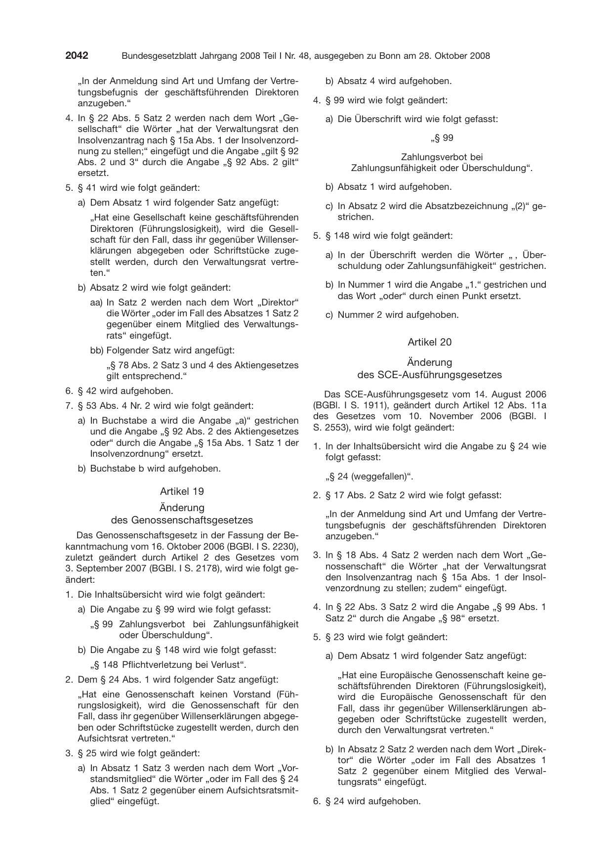 BGBl. 2008, Seite 2042 — Originalseite als Abbildung