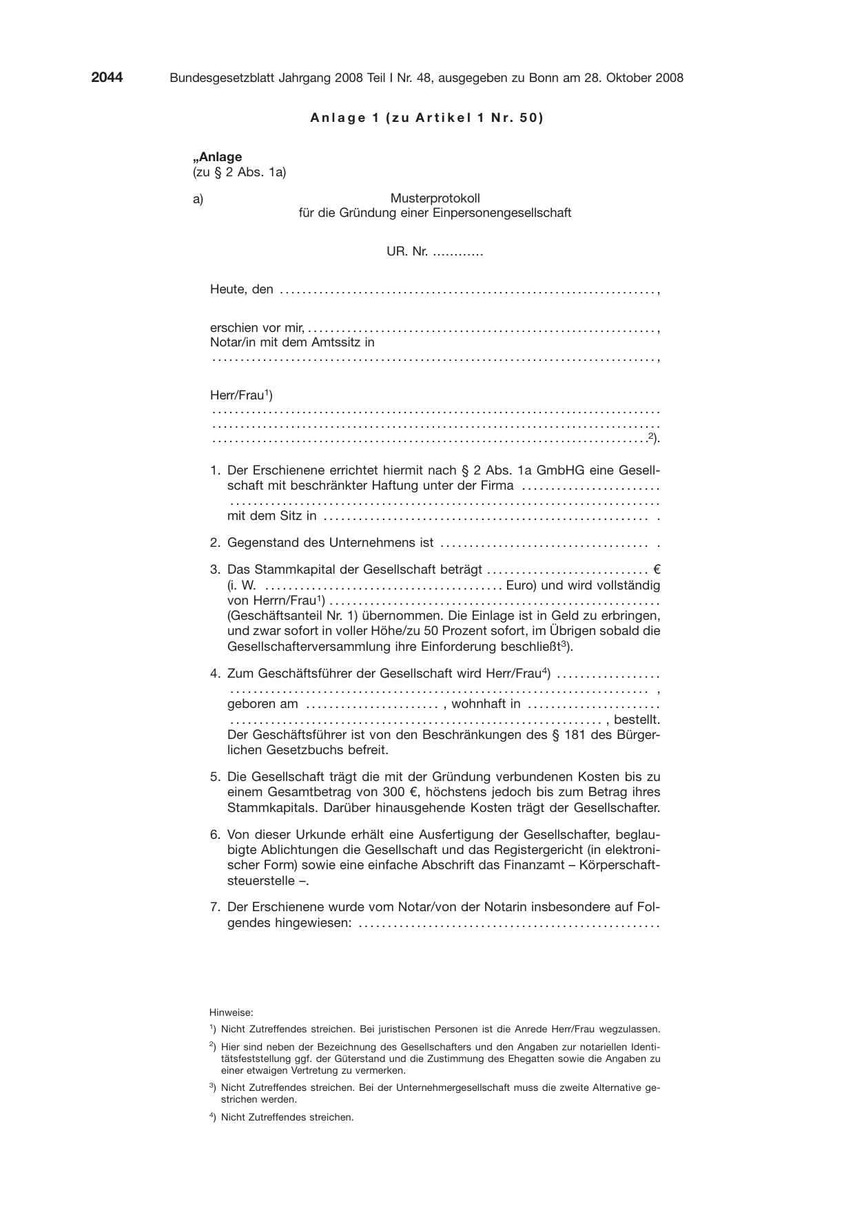 BGBl. 2008, Seite 2044 — Originalseite als Abbildung
