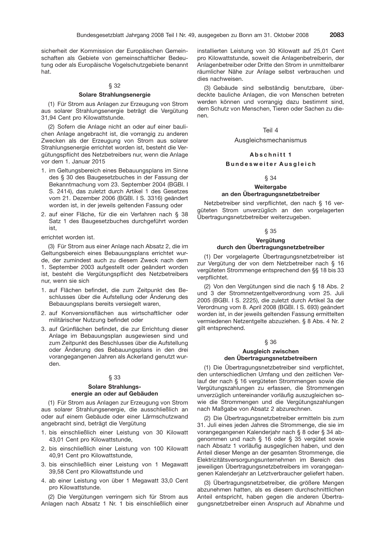 BGBl. 2008, Seite 2083 — Originalseite als Abbildung