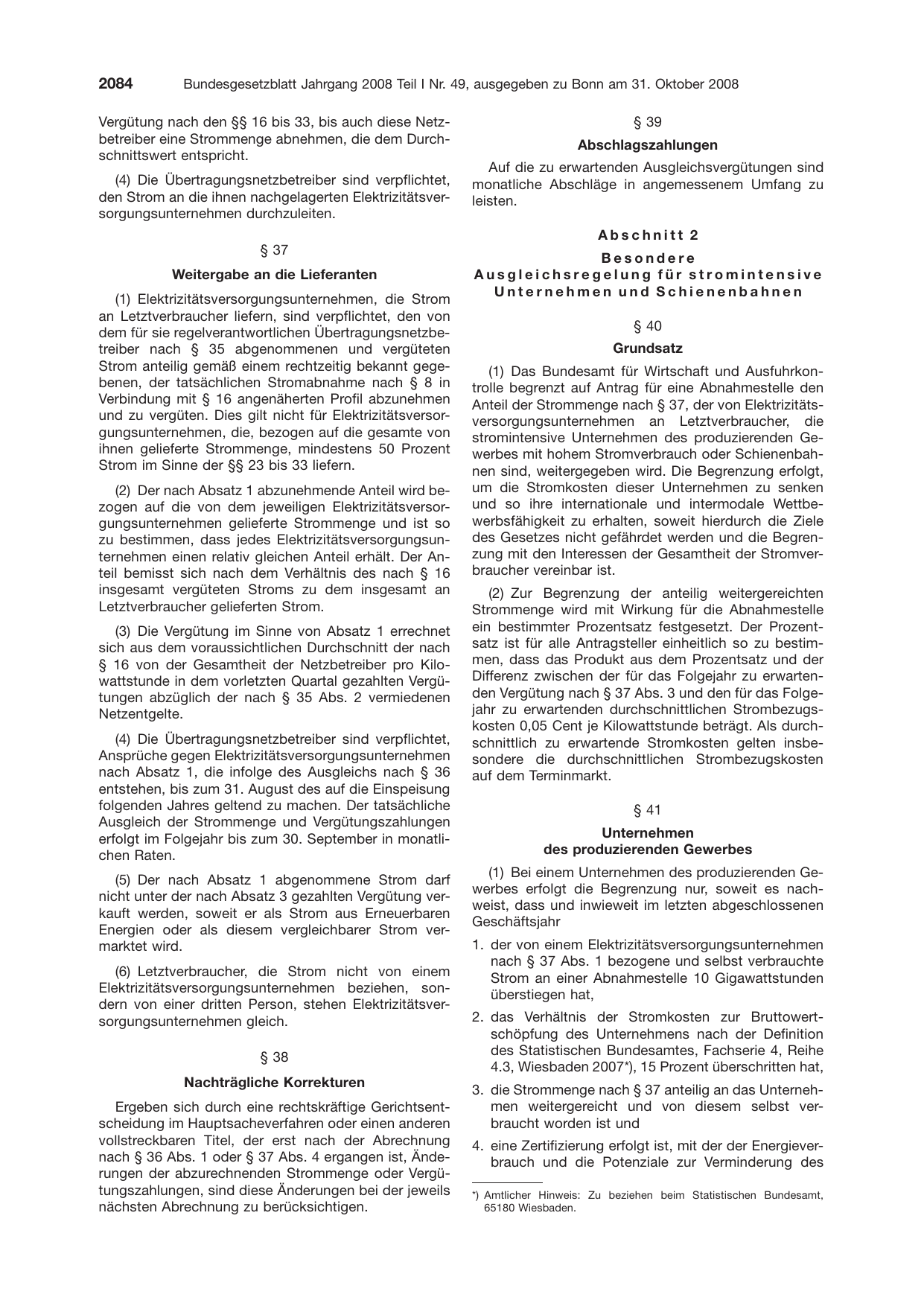 BGBl. 2008, Seite 2084 — Originalseite als Abbildung