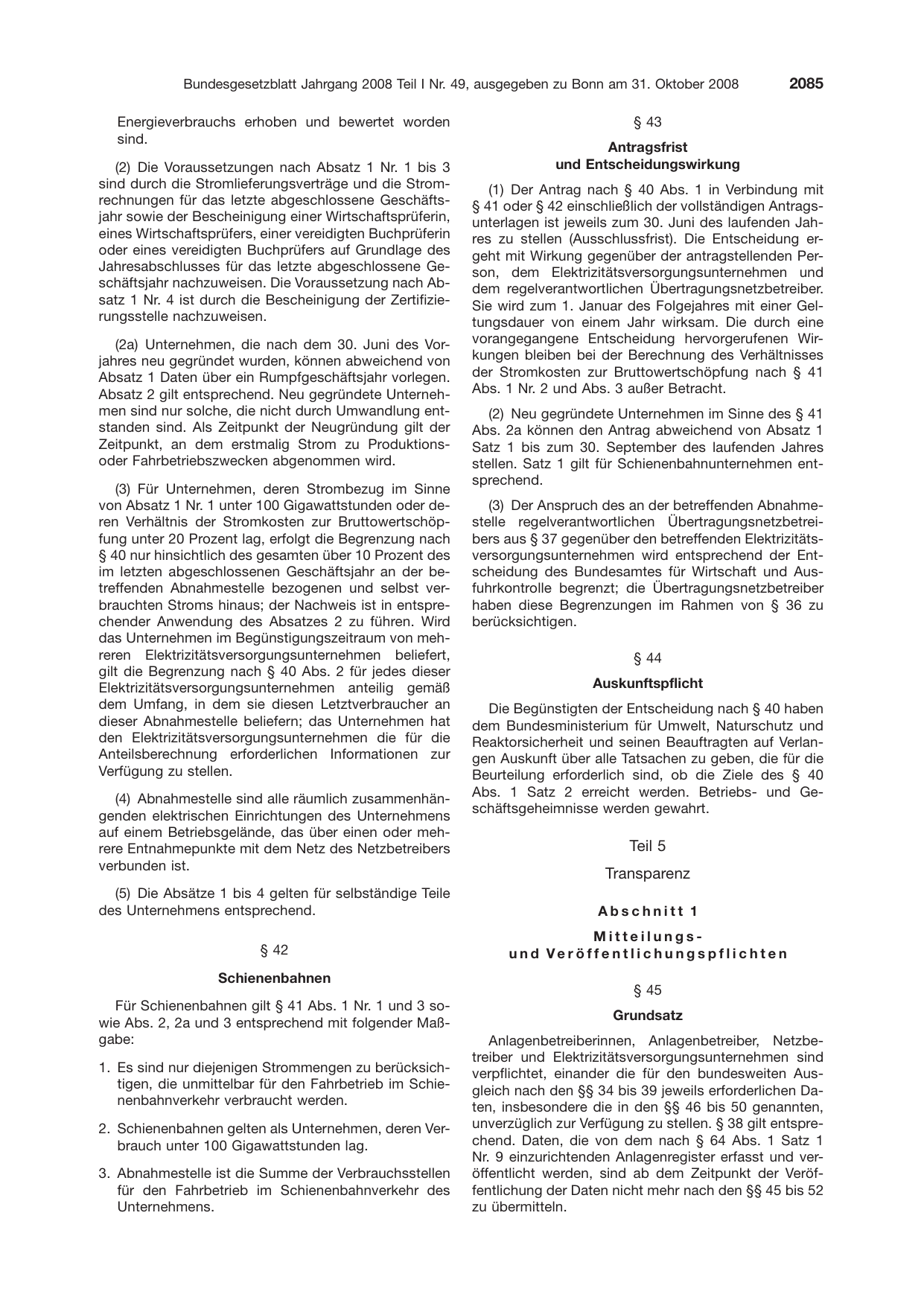 BGBl. 2008, Seite 2085 — Originalseite als Abbildung