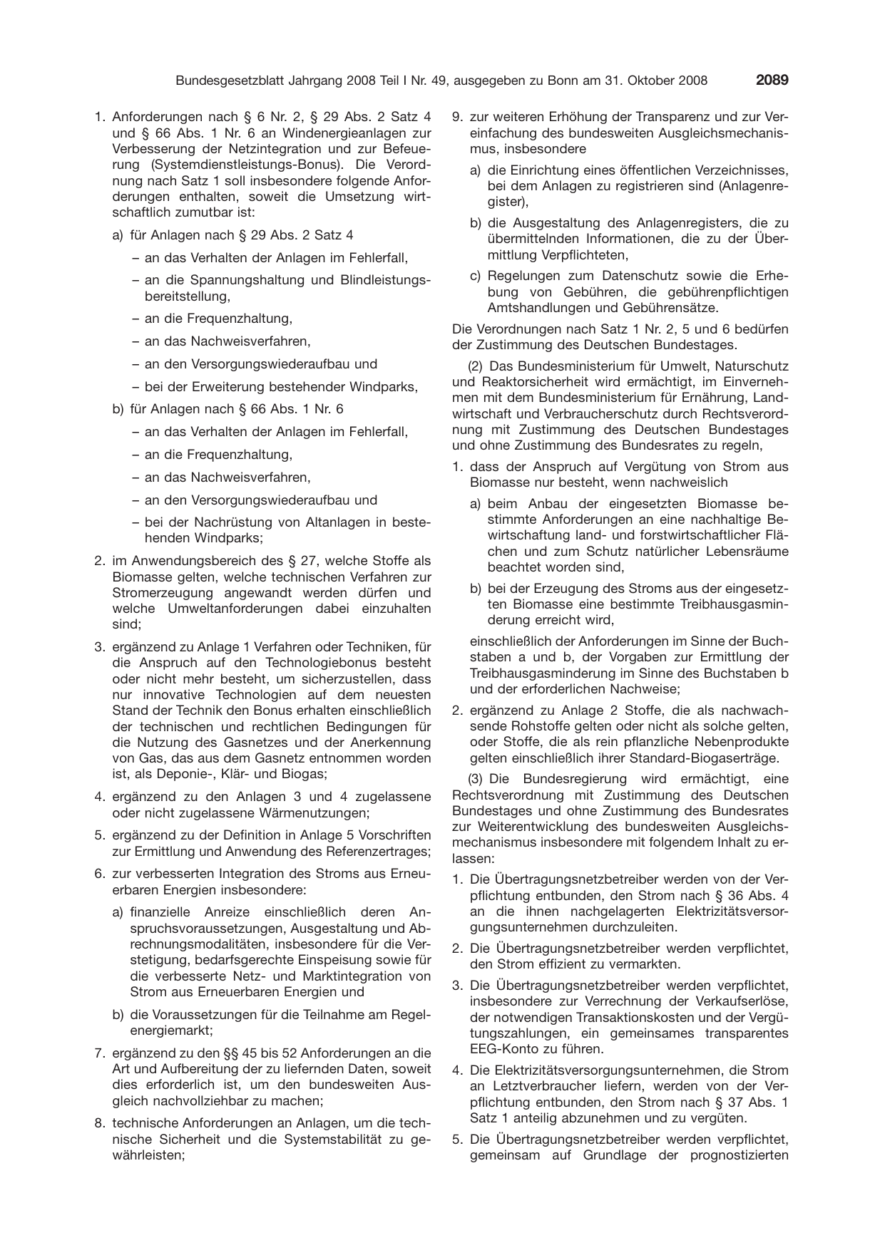 BGBl. 2008, Seite 2089 — Originalseite als Abbildung