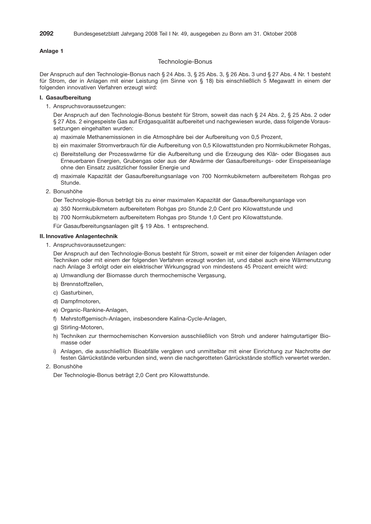 BGBl. 2008, Seite 2092 — Originalseite als Abbildung