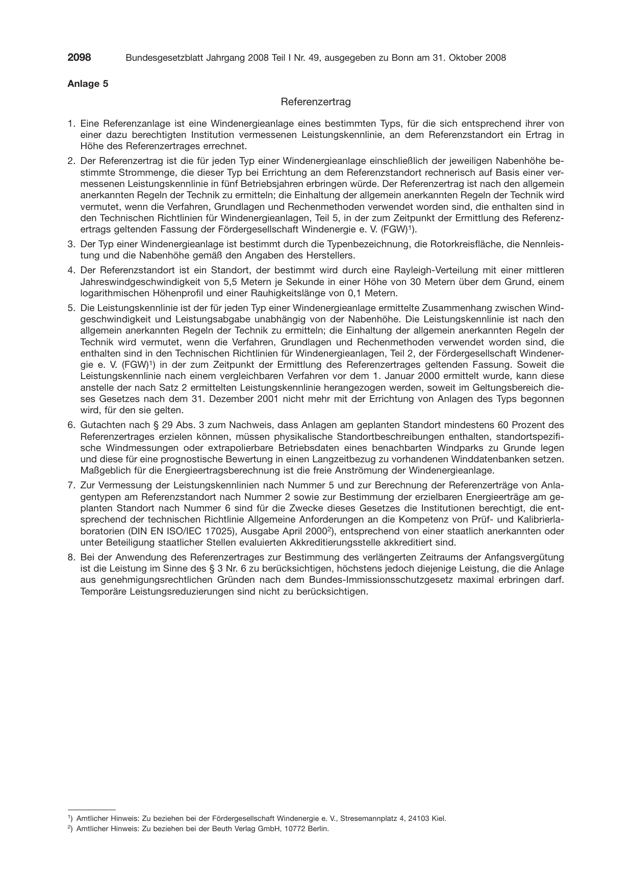 BGBl. 2008, Seite 2098 — Originalseite als Abbildung