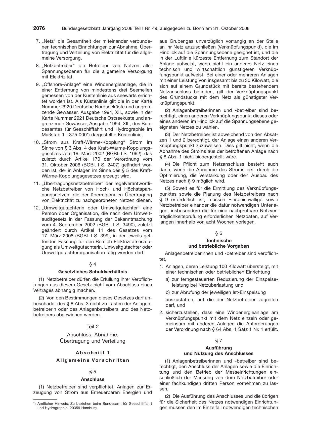 BGBl. 2008, Seite 2076 — Originalseite als Abbildung