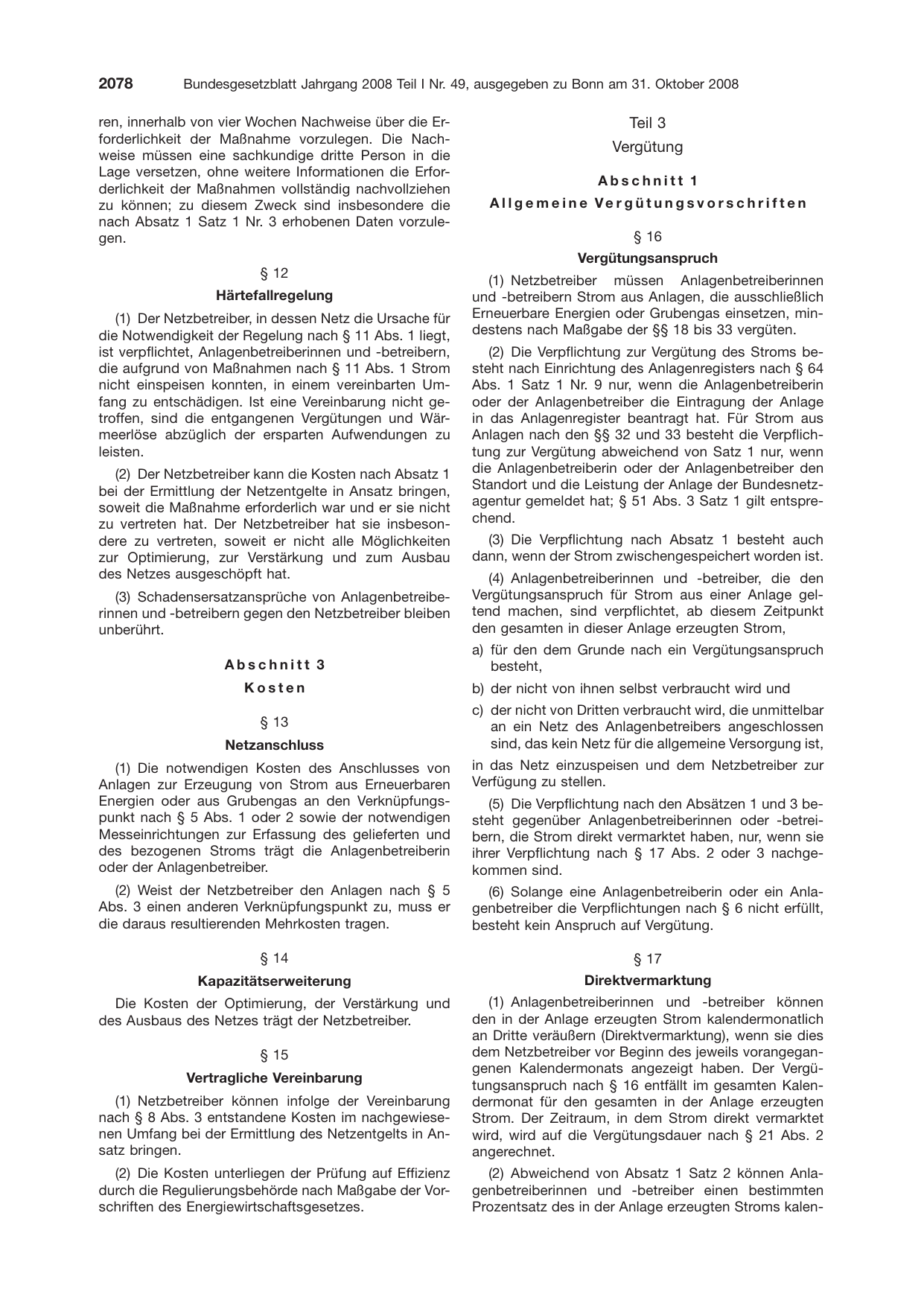 BGBl. 2008, Seite 2078 — Originalseite als Abbildung