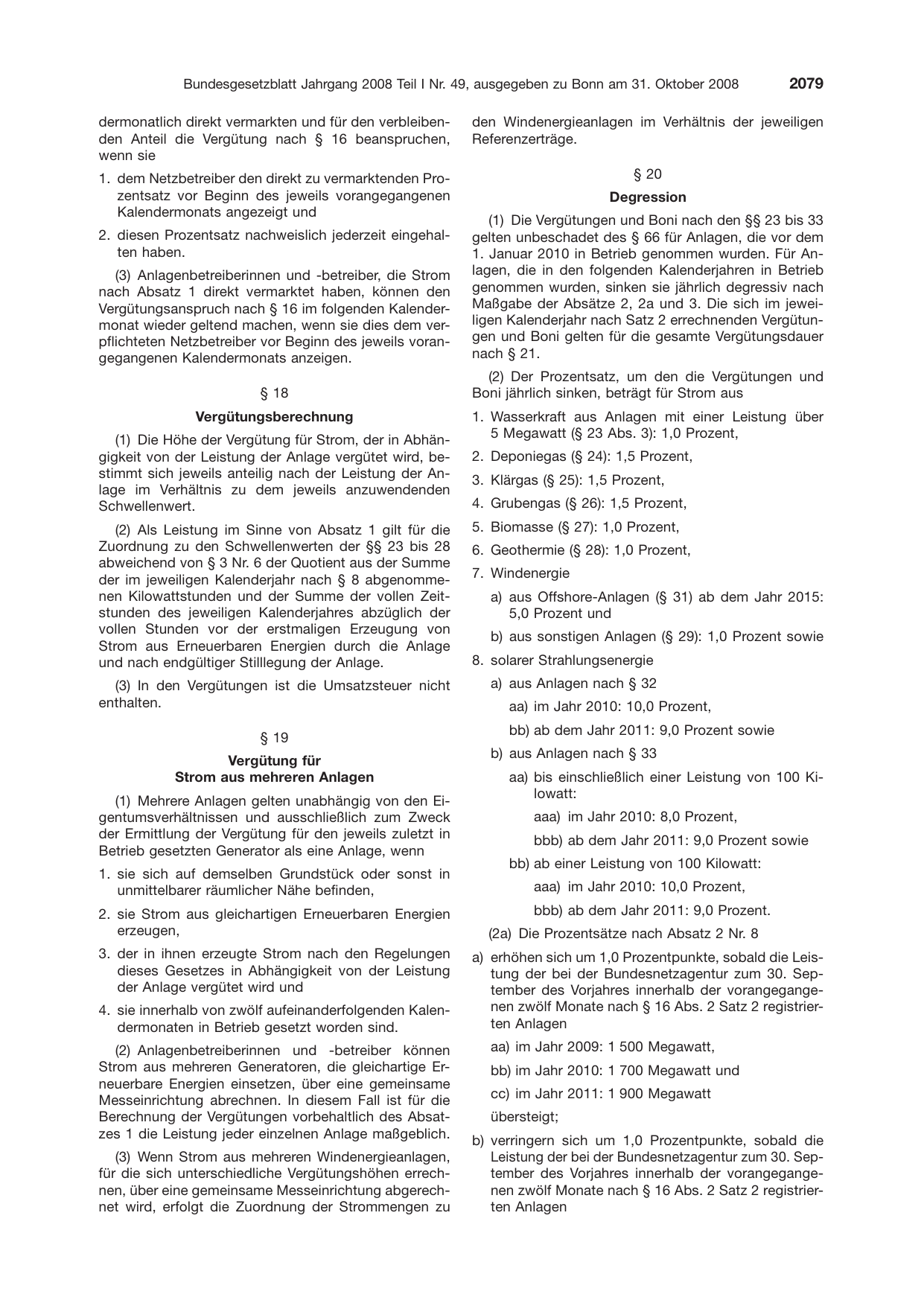BGBl. 2008, Seite 2079 — Originalseite als Abbildung