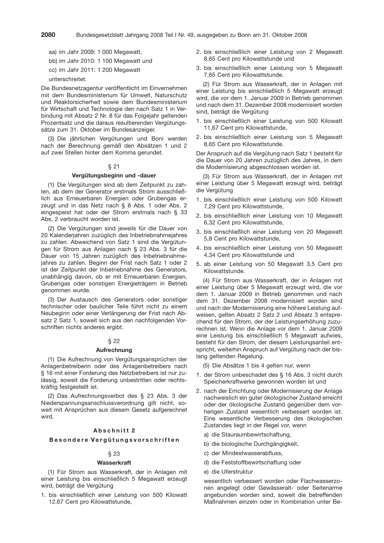 BGBl. 2008, Seite 2080 — Originalseite als Abbildung