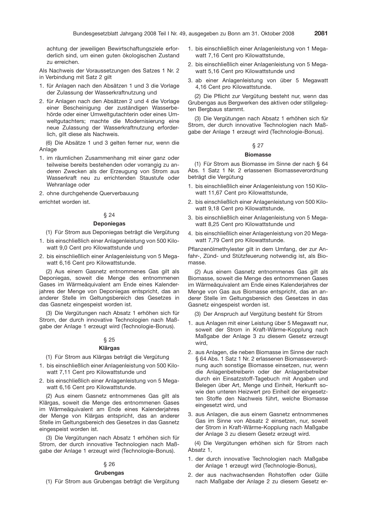 BGBl. 2008, Seite 2081 — Originalseite als Abbildung