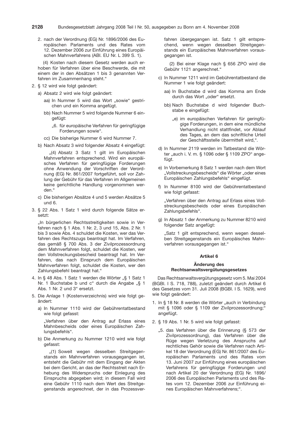 BGBl. 2008, Seite 2128 — Originalseite als Abbildung