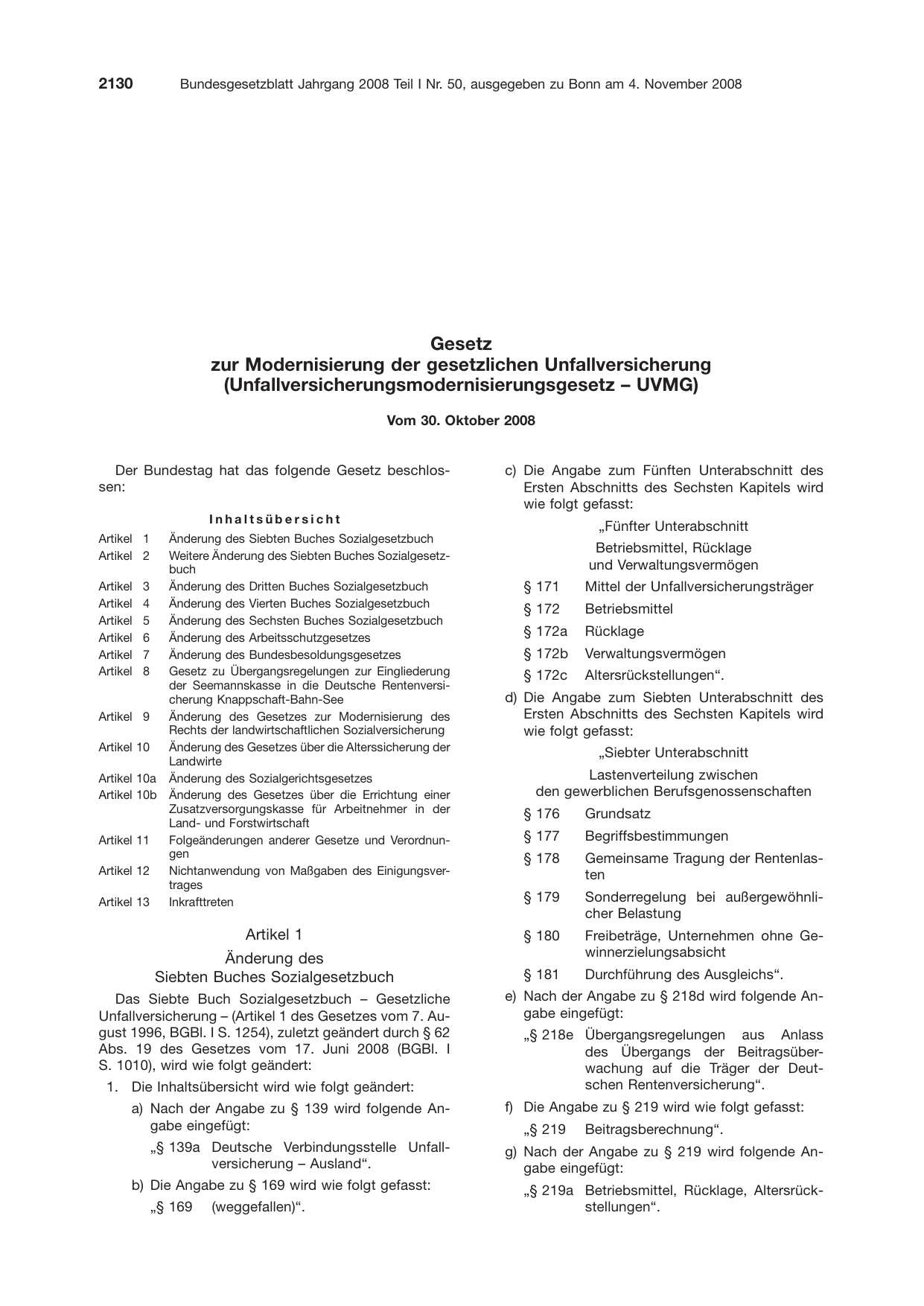 BGBl. 2008, Seite 2130 — Originalseite als Abbildung