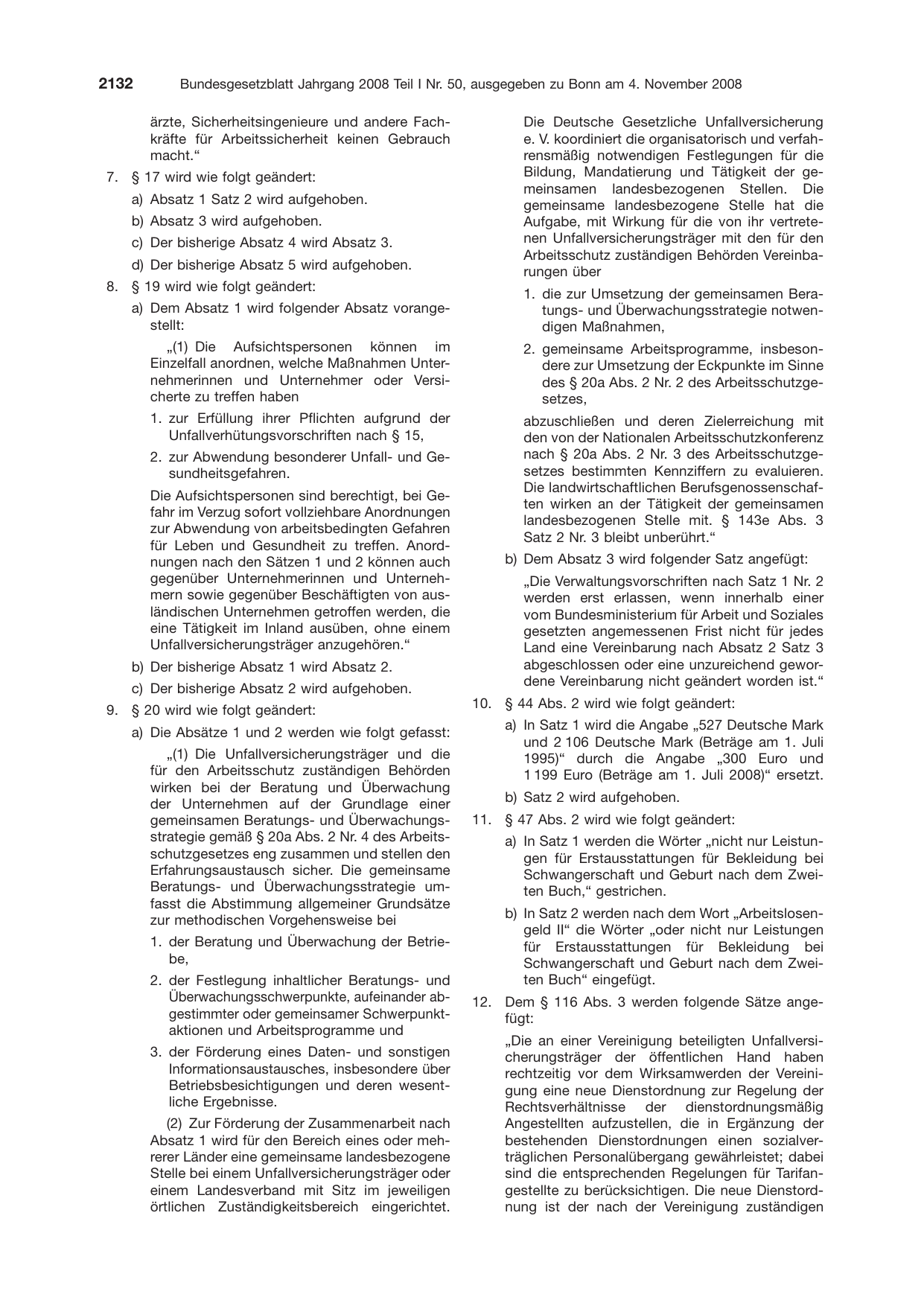 BGBl. 2008, Seite 2132 — Originalseite als Abbildung