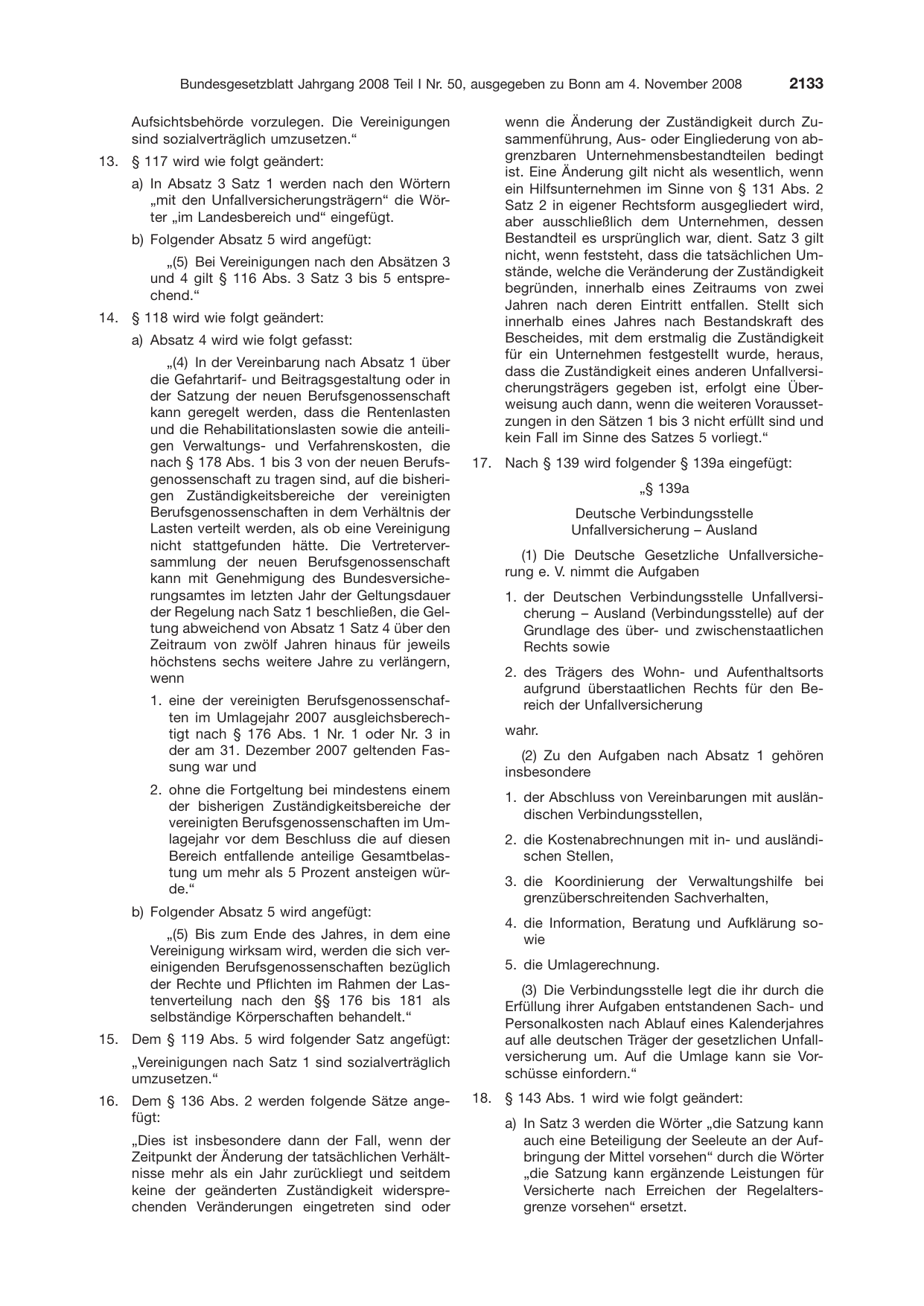 BGBl. 2008, Seite 2133 — Originalseite als Abbildung