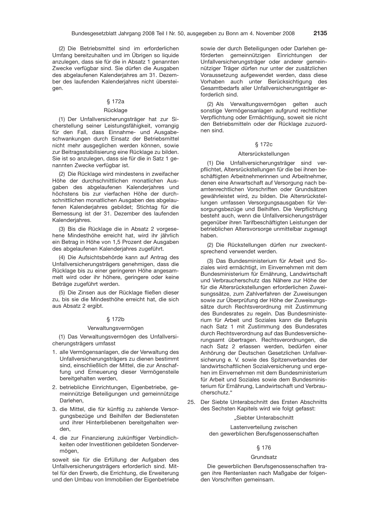 BGBl. 2008, Seite 2135 — Originalseite als Abbildung