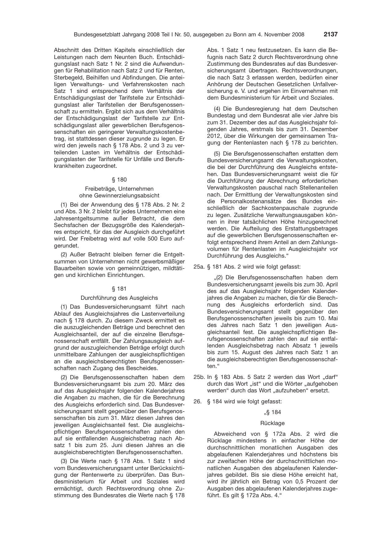 BGBl. 2008, Seite 2137 — Originalseite als Abbildung