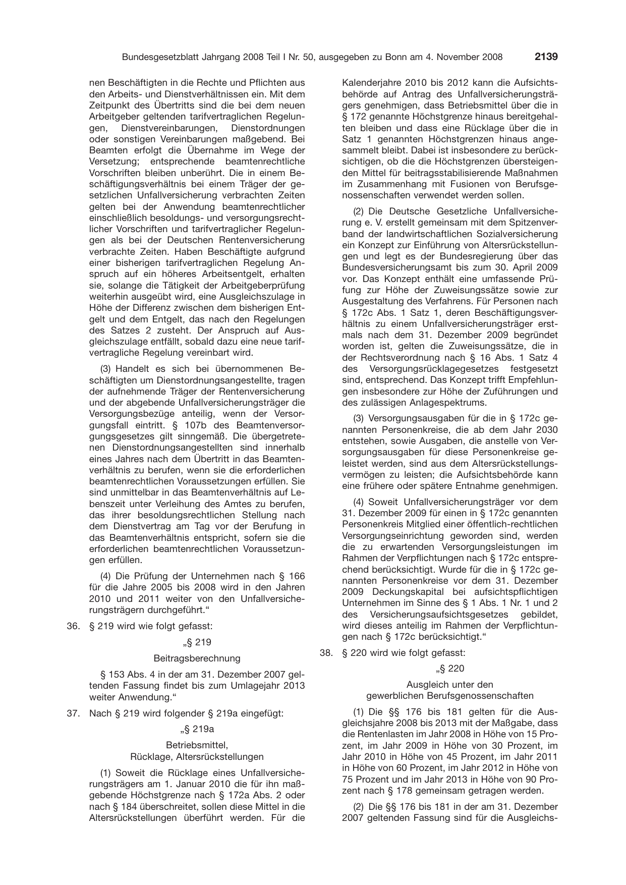 BGBl. 2008, Seite 2139 — Originalseite als Abbildung