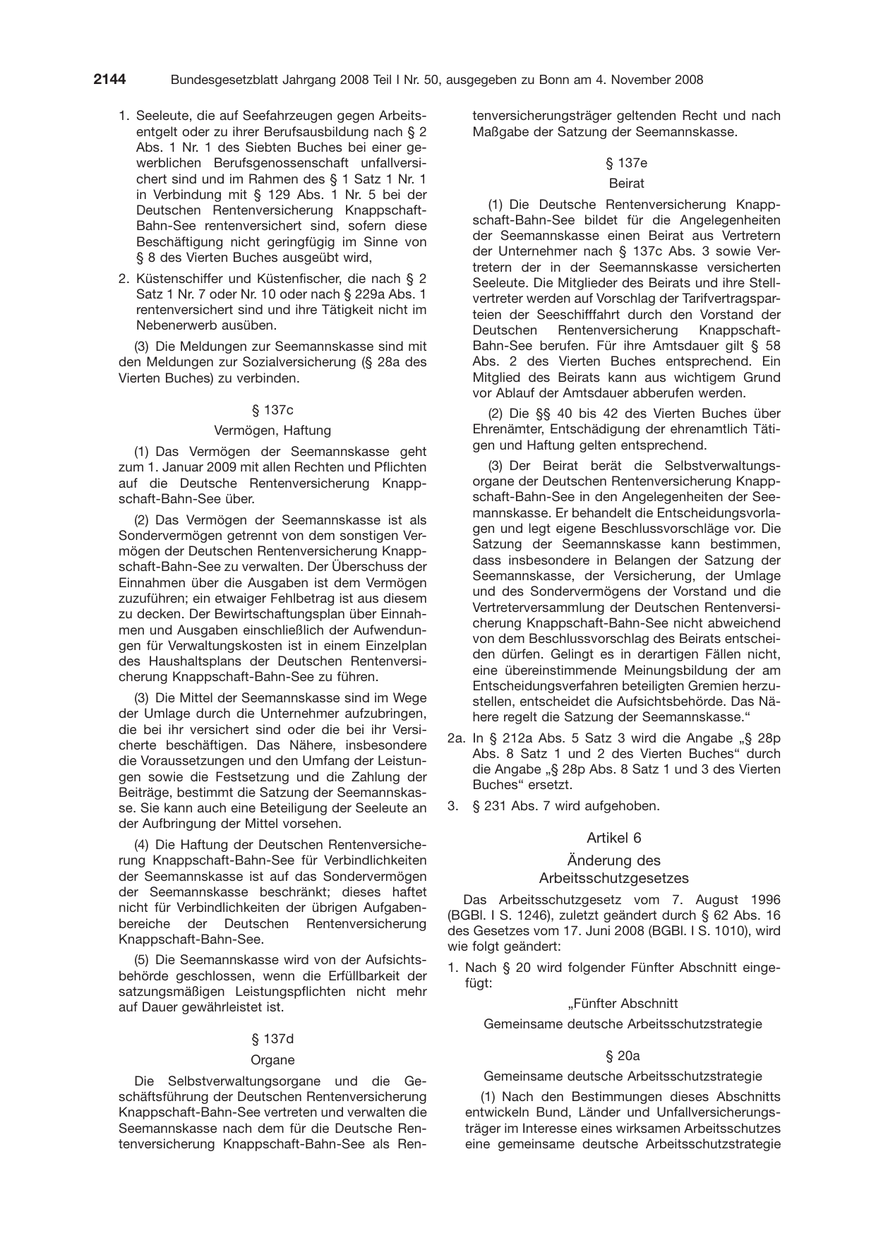 BGBl. 2008, Seite 2144 — Originalseite als Abbildung