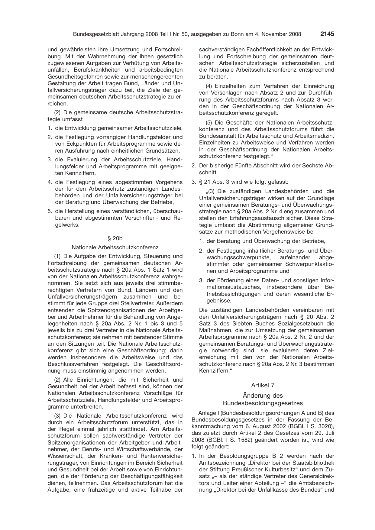 BGBl. 2008, Seite 2145 — Originalseite als Abbildung