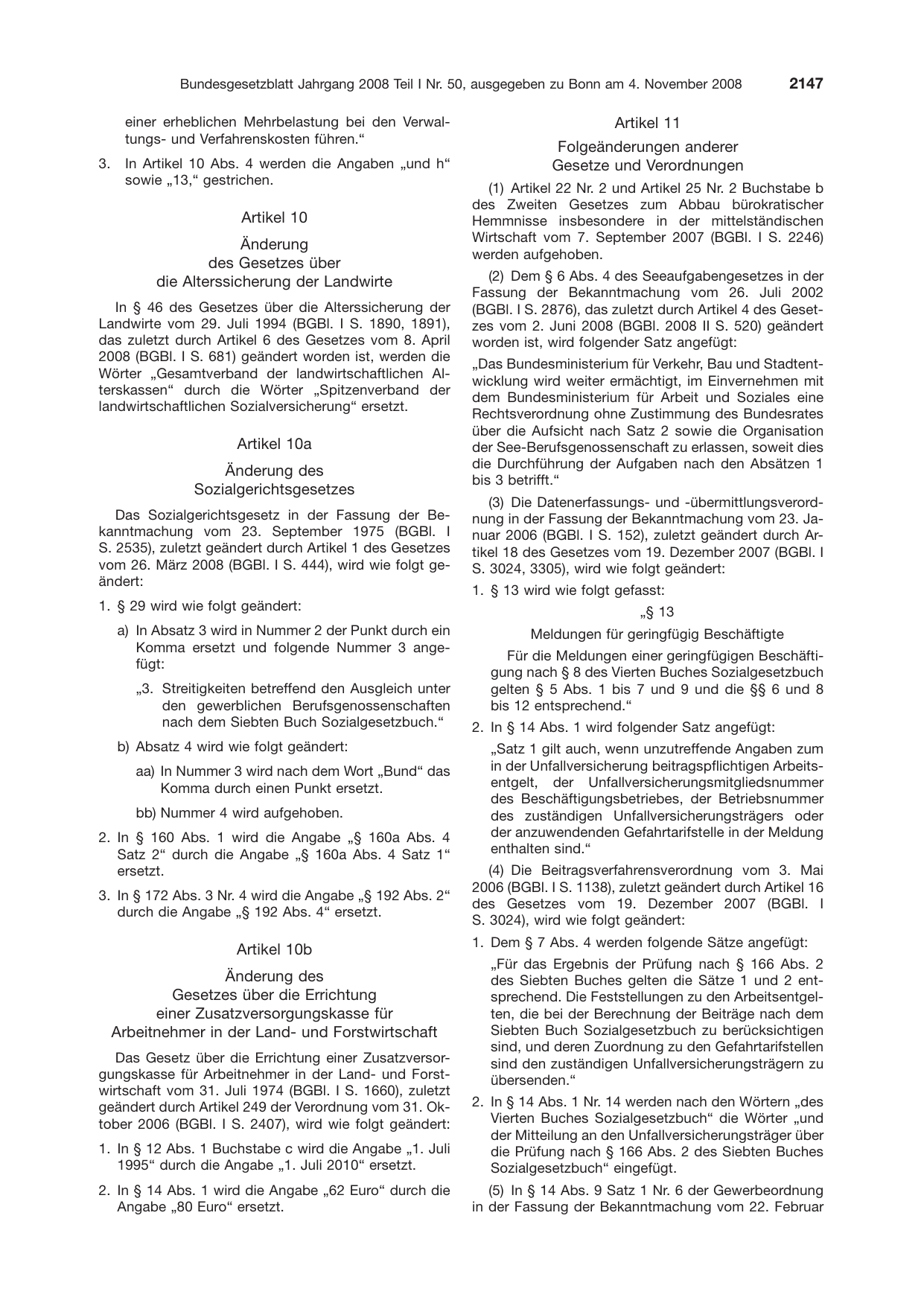 BGBl. 2008, Seite 2147 — Originalseite als Abbildung