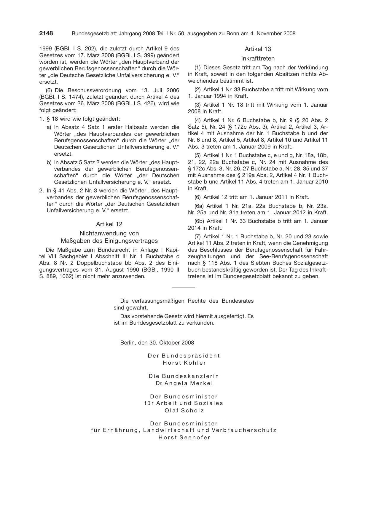BGBl. 2008, Seite 2148 — Originalseite als Abbildung