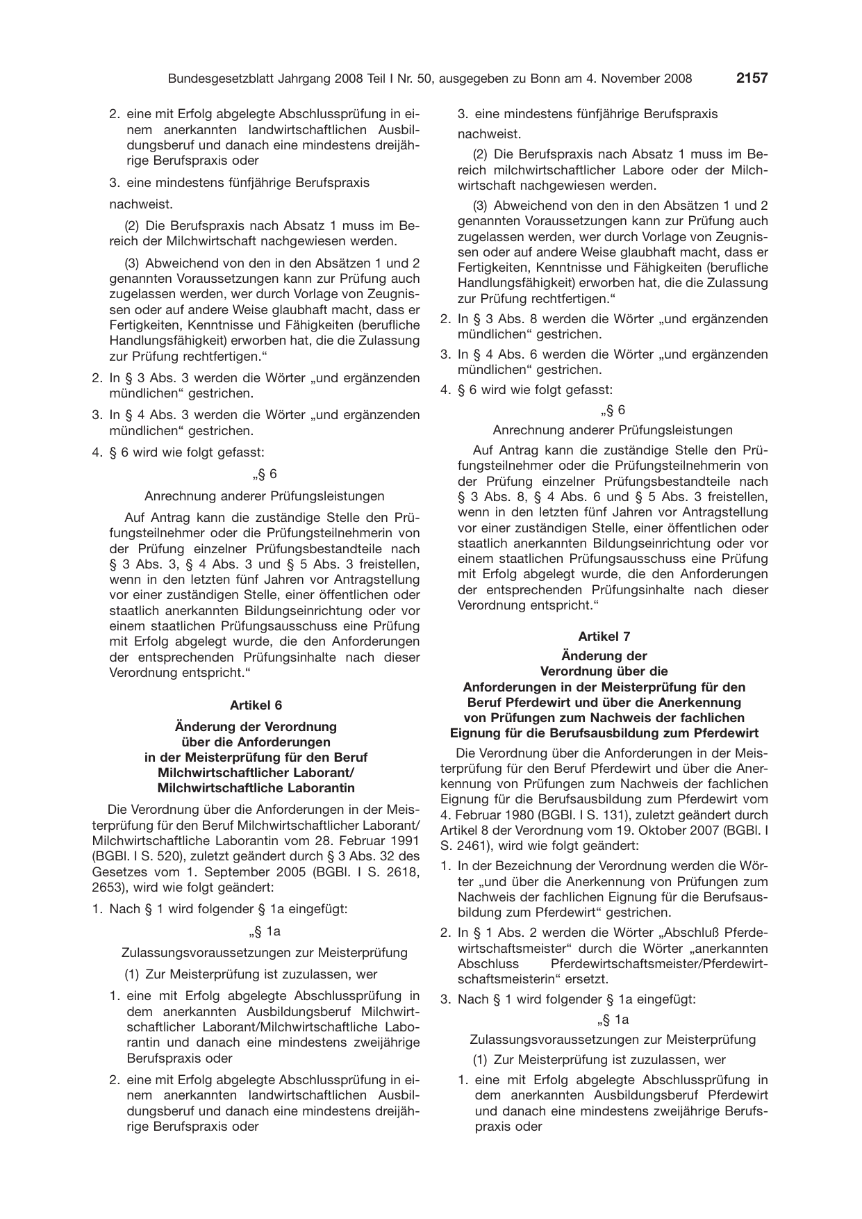BGBl. 2008, Seite 2157 — Originalseite als Abbildung